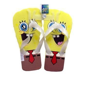 Sponge Bob Flip Flops Beach Style Sandals Slippers- Child Shoe Size: 8