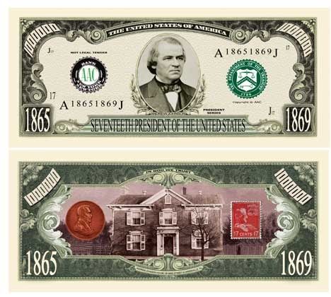 Andrew Johnson Million Dollar Bill Case Pack 100