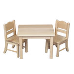 Doll Table & Chair Set Natural