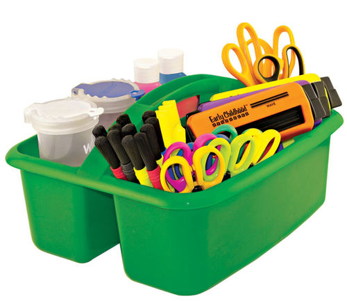 Ecr4Kids 2 Compartment Large Art Caddy-Green-12 Pack