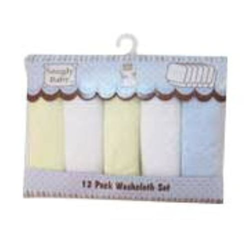 12 Pack Baby Washcloth Sets - Case Pack 144 Units Case Pack 144