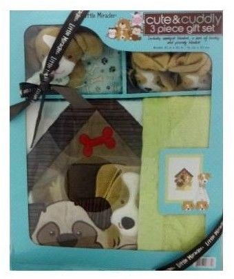 Little Miracles Baby Gift Set 3Pc Set Doggy Character