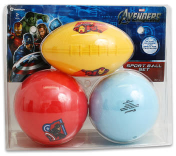 Marvil 3Pk Avengers Plastic Play Balls Case Pack 4