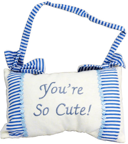 You're So Cute! Hanging Decorative Blue Pillow Case Pack 12