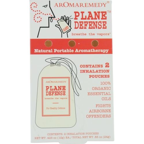 AROMA REMEDY by Aromafloria PLANE DEFENSE NATURAL PORTABLE AROMATHERAPY INHALATION POUCHES (2 PACK)