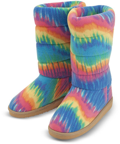 Rainbow Boot Slippers (L) Case Pack 6