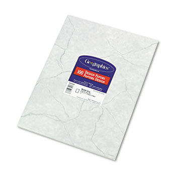 Design Paper, 24 lbs., Marble, 8-1/2 x 11, Gray, 100/Pack