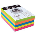 Assorted Fluorescent Color Memo Sheets, 4 x 6, 500 Loose Sheets/Pack