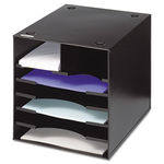 Steel Desktop Sorter, Seven Compartments, Steel, 12 x 12 x 11, Black