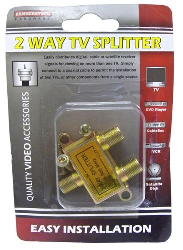 Two Way TV Splitter - Case Pack 72 Splitters Case Pack 72