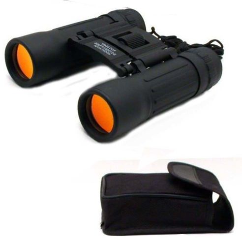 10X25MM RUBY LENS BLACK BINOCULARS WITH NECK STRAP AND BELT POUCH :  ( Pack of  10 Pcs. )