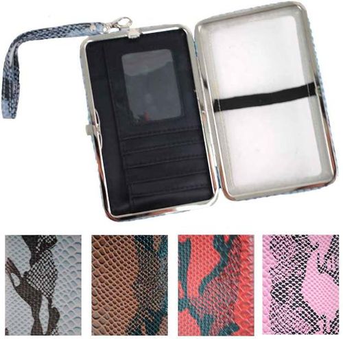 Cell Phone Wallet/Case with Wristlet - Snake Print Case Pack 24