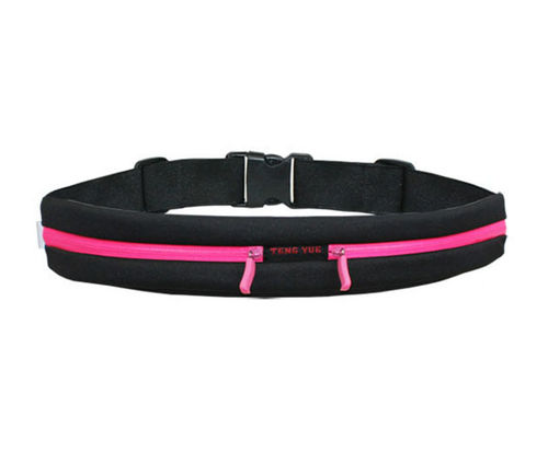 Double Pocket Waterproof Fanny Waist Bag Fitness Running Jogging Cycling Pouch Belt Purse in Pink
