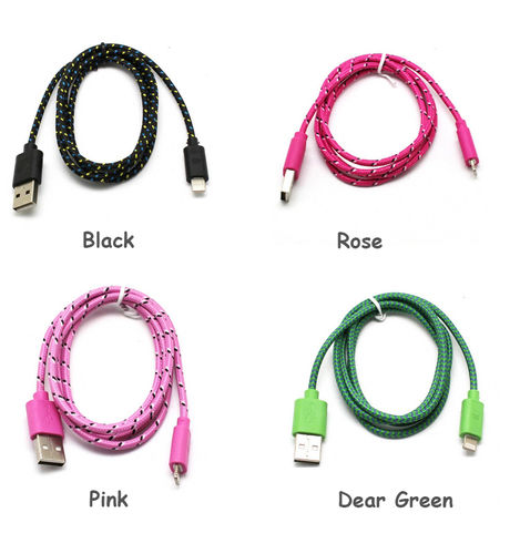 8 Pin To USB 1M Charger Charging Sync Data Cable Cord for iPhone 5 iPod Touch 5 Pink Color