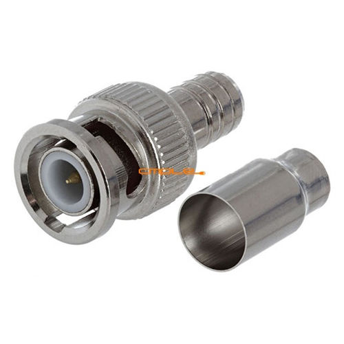 Cmple BNC Male 2 Piece  Nickel Plated Crimp Type Connector for RG-59