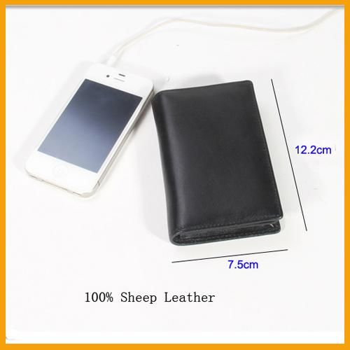 Genuine sheep leahter mobile case wiht card holder slot wallet Brown for iPhone 5/5C