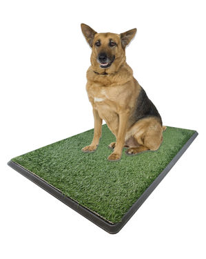 Dog Potty Pee Pad Tray w/ Artificial Grass X-Large 30x20" - Indoor/Outdoor Puppy Bathroom Mat, Easy Clean, Weatherproof Grass Turf for Apartment, Balcony, Patio - Pet Friendly Puppy Bathroom Training Solution