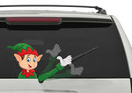 Rear Vehicle Car Window Waving Moving Windshield Wiper Blade Tag Decal Sticker - Santa's Elf