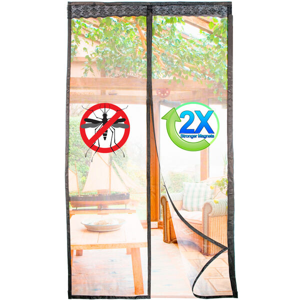 Magnetic Fiberglass Mesh Screen Door - Heavy-Duty Hands-Free Easy Walk Through Closure for Patio & Pets, Pet-Friendly & Keeps The Bugs Out, Fits Standard Doorways