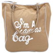 Gigi Chantal&trade; Tan and White Canvas Shopping Bag