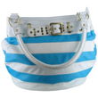 Gigi Chantal&trade; Blue and White Stripe Bucket Style Handbag