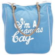 Gigi Chantal&trade; Blue and White Canvas Shopping Bag