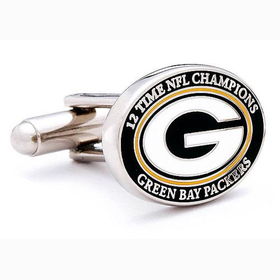 12 Time NFL Champion Green Bay Packers Executive Cufflinks w/Jewelry Boxtime 