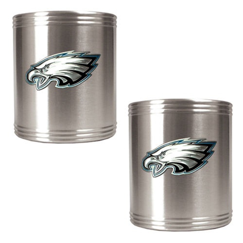 Philadelphia Eagles NFL 2pc Stainless Steel Can Holder Set- Primary Logo