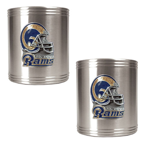 St. Louis Rams NFL 2pc Stainless Steel Can Holder Set- Helmet Logolouis 