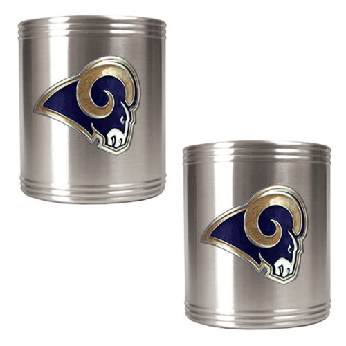 St. Louis Rams NFL 2pc Stainless Steel Can Holder Set- Primary Logolouis 
