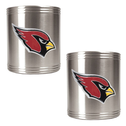 Arizona Cardinals NFL 2pc Stainless Steel Can Holder Set- Primary Logo