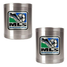 Major League Soccer Logo MLS 2pc Stainless Steel Can Holder Set - Primary Team Logomajor 