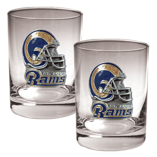 St. Louis Rams NFL 2pc Rocks Glass Set - Helmet logolouis 