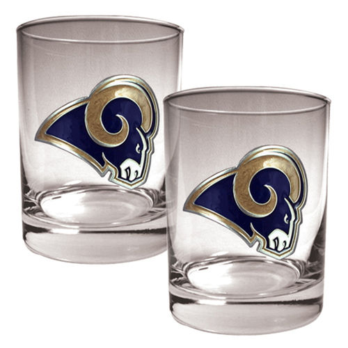 St. Louis Rams NFL 2pc Rocks Glass Set - Primary logo