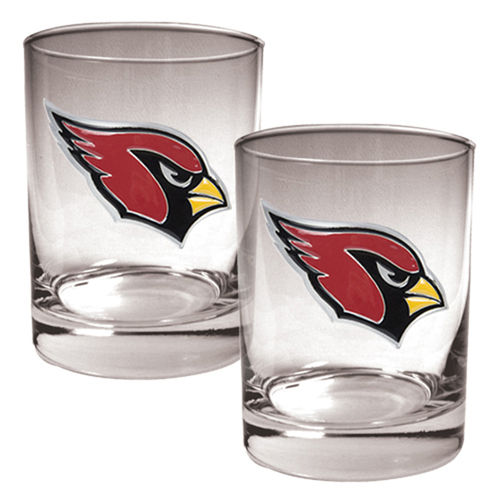 Arizona Cardinals NFL 2pc Rocks Glass Set - Primary logoarizona 