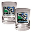 Major League Soccer Logo MLS 2pc Rocks Glass Set - Primary Team Logo
