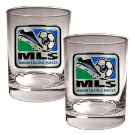 Major League Soccer Logo MLS 2pc Rocks Glass Set - Primary Team Logomajor 