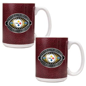 Pittsburgh Steelers NFL Super Bowl 43 2pc Gameball Ceramic Mug Setpittsburgh 