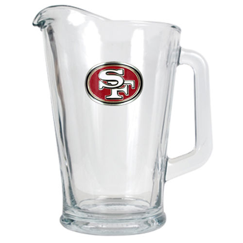 San Francisco 49ers NFL 60oz Glass Pitcher - Primary Logo
