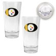 Pittsburgh Steelers NFL 2pc Pint Ale Glass Set with Football Bottom - Oval Logo