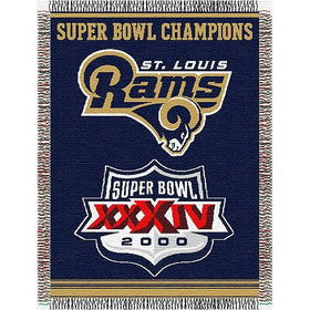 Saint Louis Rams NFL Super Bowl Commemorative Woven Tapestry Throw (48x60")"saint 