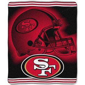 San Francisco 49ers NFL Royal Plush Raschel Blanket (Tonal Series) (50 x 60)san 