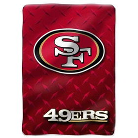 San Francisco 49ers NFL Royal Plush Raschel Blanket (Diamond)  (60x80")"san 
