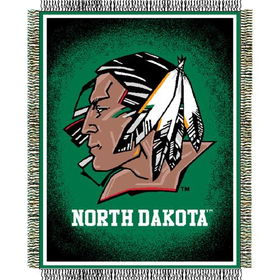North Dakota Fighting Sioux NCAA Triple Woven Jacquard Throw (019 Focus) (48x60") (48"x60")"north 