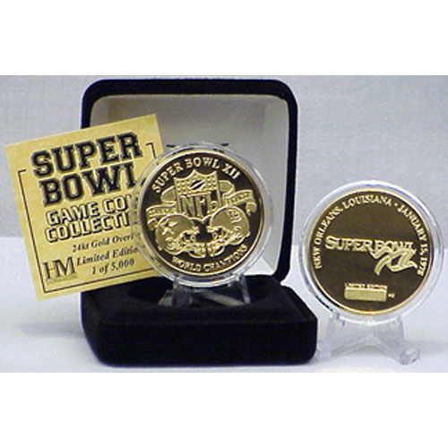 24kt Gold Super Bowl XII flip coingold 