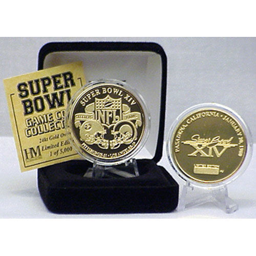 24kt Gold Super Bowl XIV flip coingold 