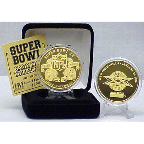 24kt Gold Super Bowl XX flip coingold 