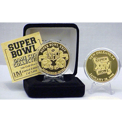 24kt Gold Super Bowl XXIV flip coingold 