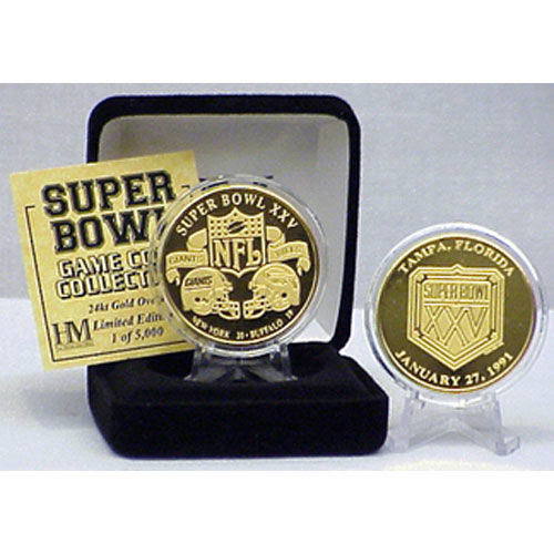 24kt Gold Super Bowl XXV flip coingold 