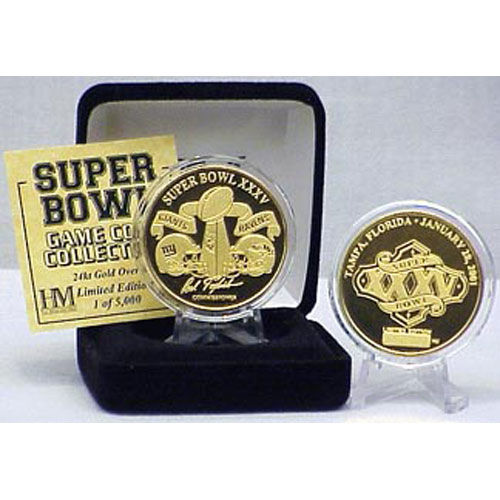 24kt Gold Super Bowl XXXV flip coingold 